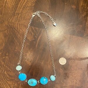 Turquoise and Sterling Silver Choker Necklace